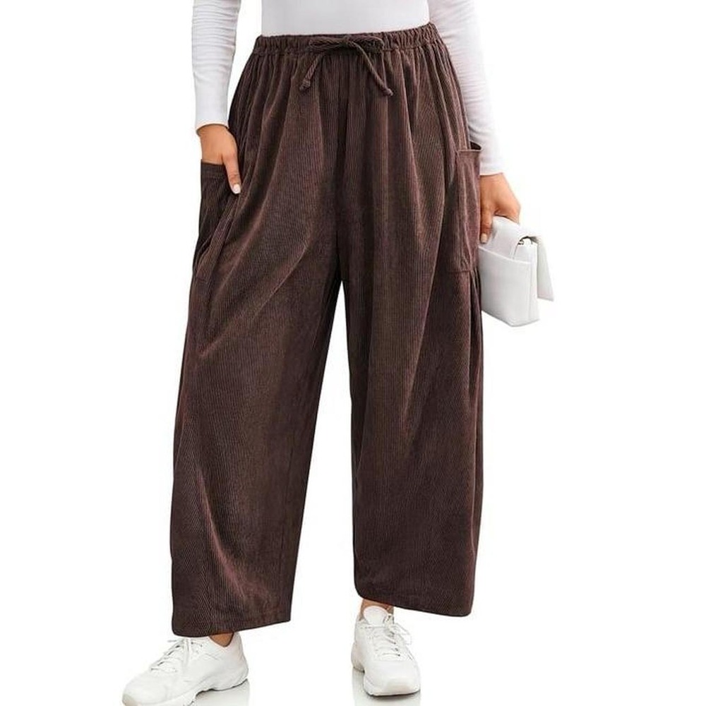 Tarse Women's coffee Brown Corduroy pants XL